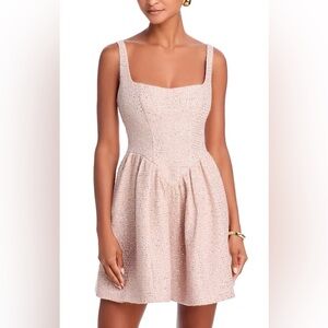 AQUA x Wicked Sequin Tweed Dress in pink. Like New Glinda Inspired!